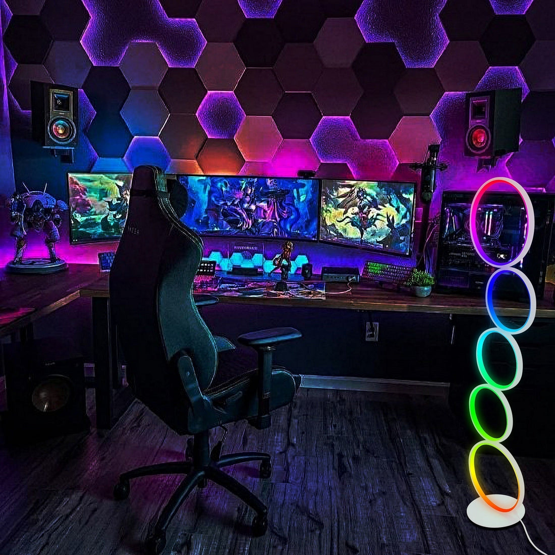 ✨ Meet the RGB Minimalist Circular Floor Lamp
