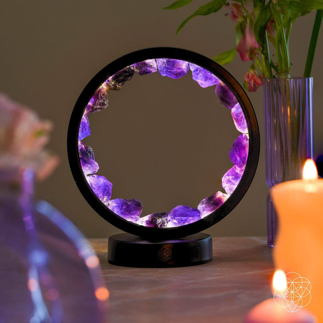 💜 Create a Sanctuary of Peace & Healing With the Amethyst Spiritual Protection Halo Lamp