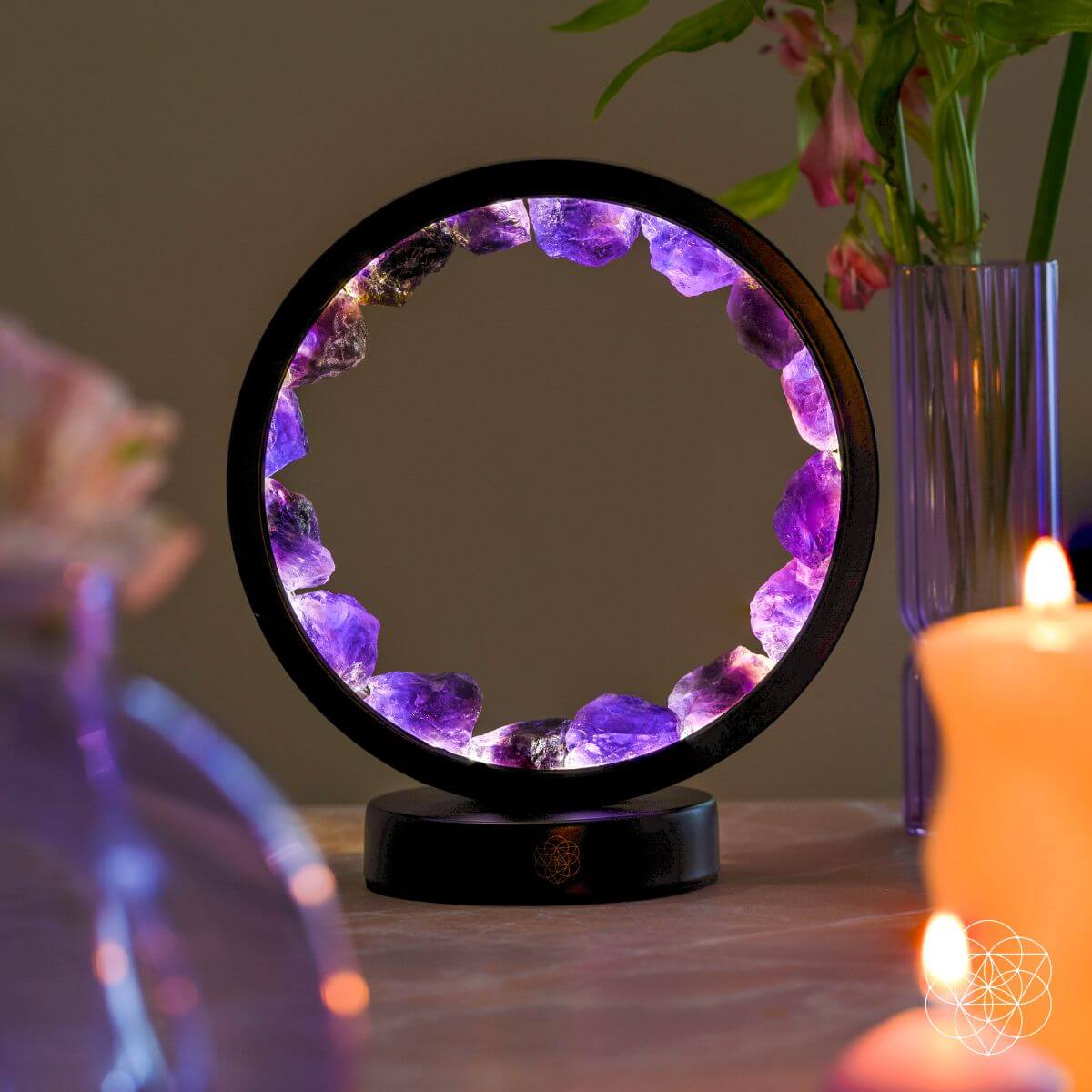 💜 Create a Sanctuary of Peace & Healing With the Amethyst Spiritual Protection Halo Lamp