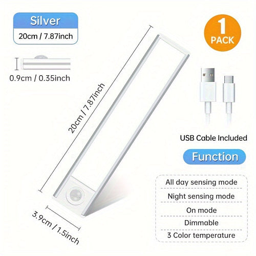 Wireless Motion Sensor LED Cabinet Light  Rechargeable Adjustable