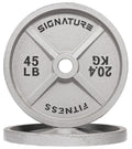 Signature Fitness Deep Dish 2-Inch Olympic Cast Iron Weight Plates