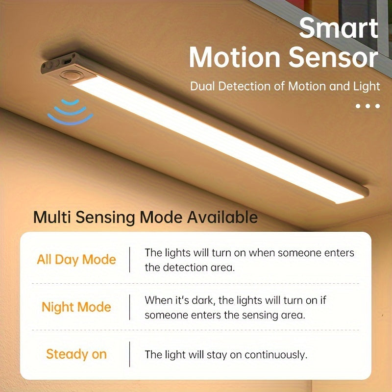 Wireless Motion Sensor LED Cabinet Light  Rechargeable Adjustable