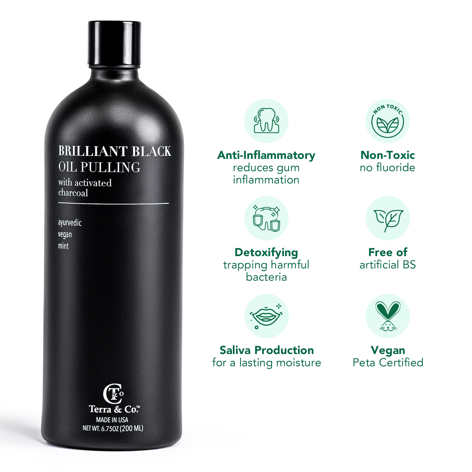 Brilliant Black® Oil Pulling – Ayurvedic Mouthwash for Teeth Whitening, Detox & Gum Health