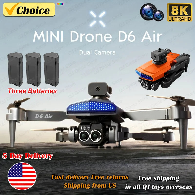 New D6 8K Drone Professional HD Dual Camera Optical
