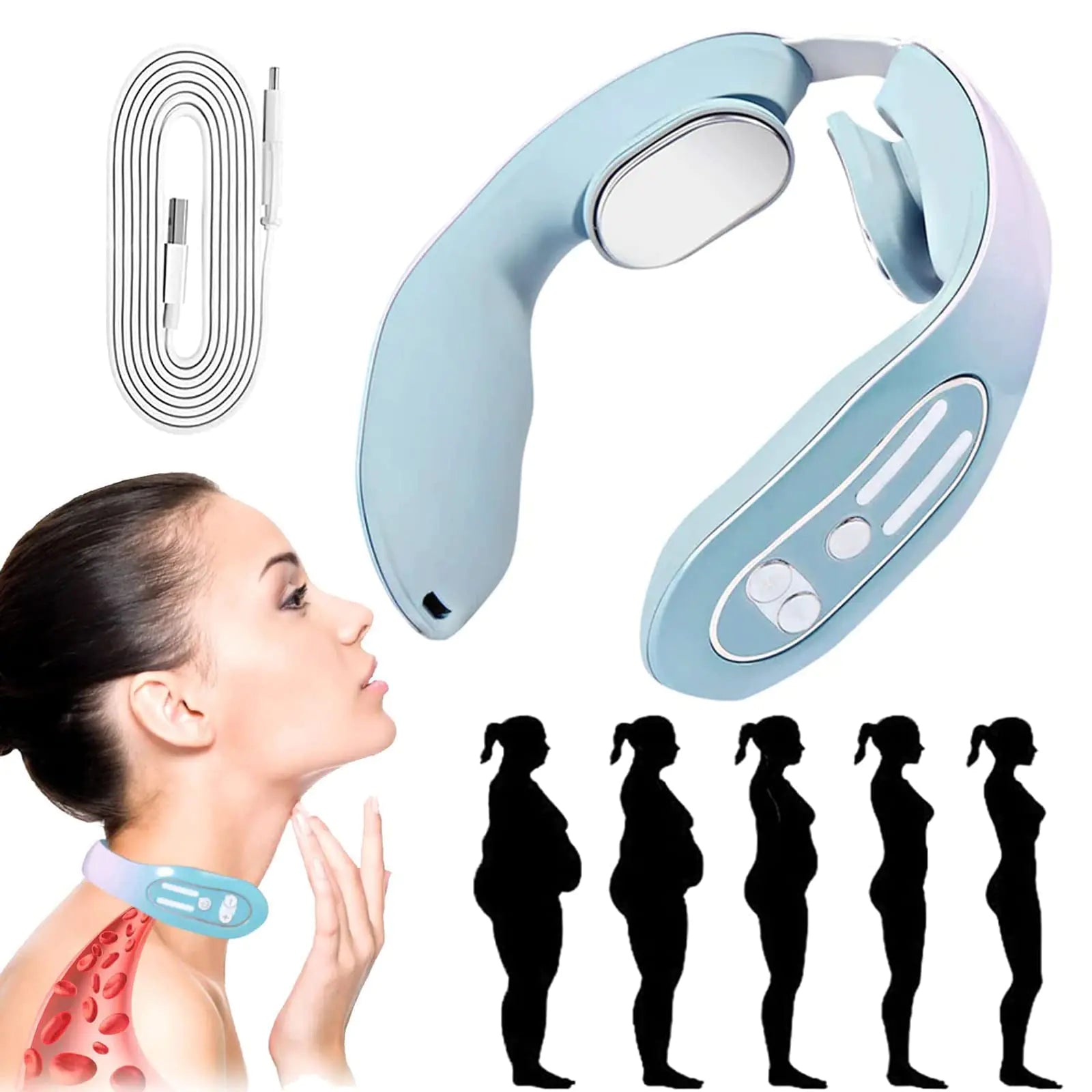 Nobuo EMS Neck Acupoints Limpidity Massager Device