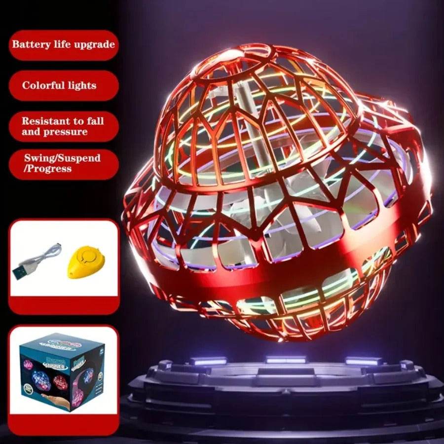 Flying Magic LED Spinner Ball – Rechargeable Drone Toy Gift for Kids