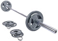 Signature Fitness Cast Iron Olympic 2-Inch Weight Plates Including 7FT Olympic Barbell
